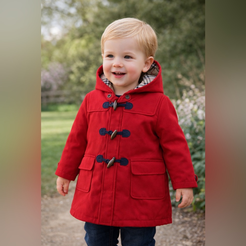 Burberry Baby Nova Check Button Zip Up Hooded Coat Jacket